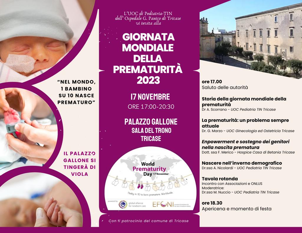 Convegno sulla prematurità a Palazzo Gallone