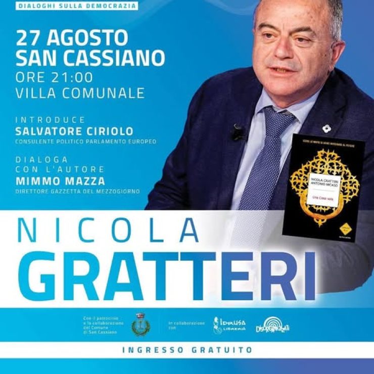 San Cassiano, Nicola Gratteri ospite di “Futura-Dialoghi sulla democrazia”