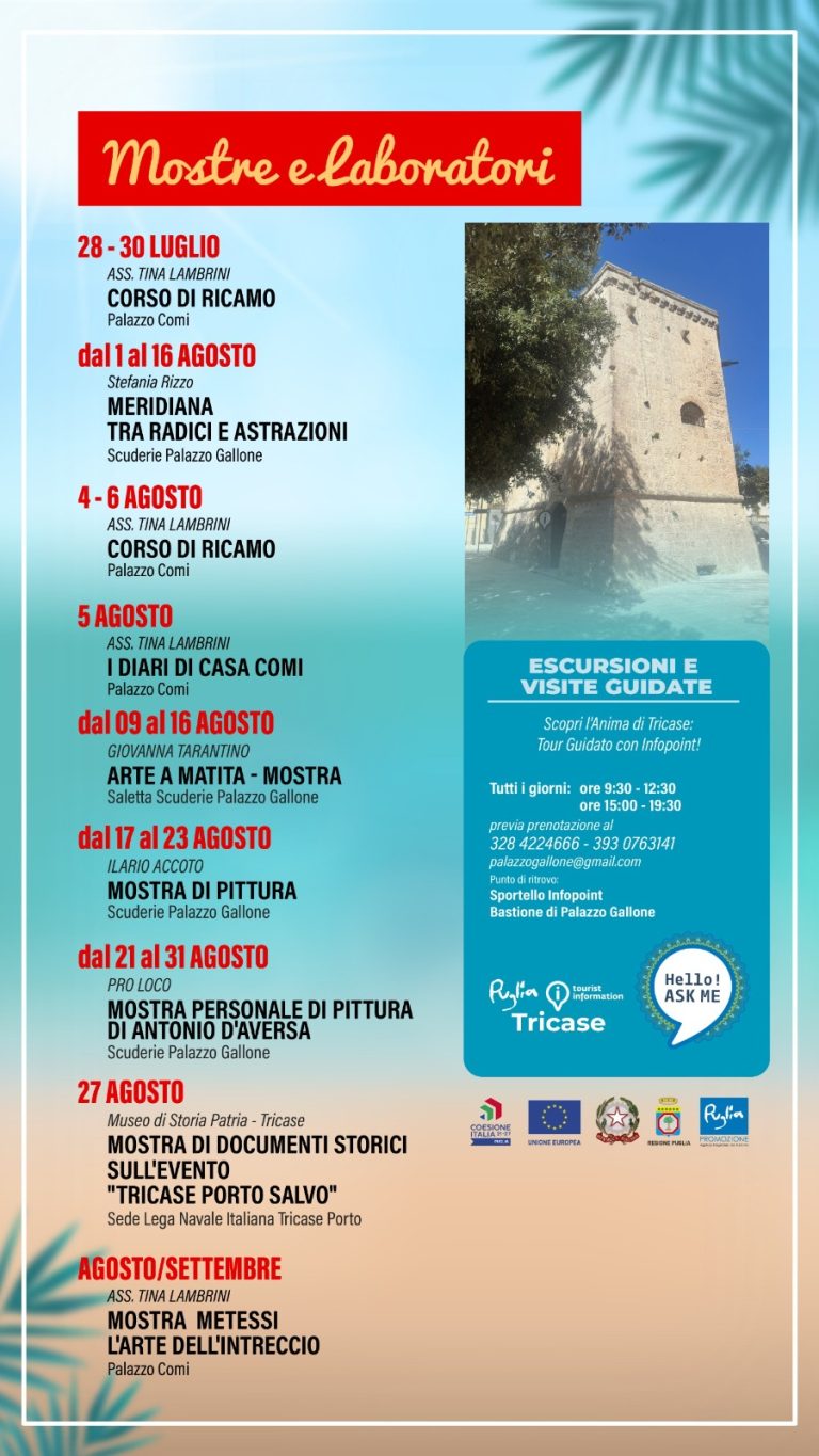 Mostre, laboratori e visite guidate per scoprire Tricase